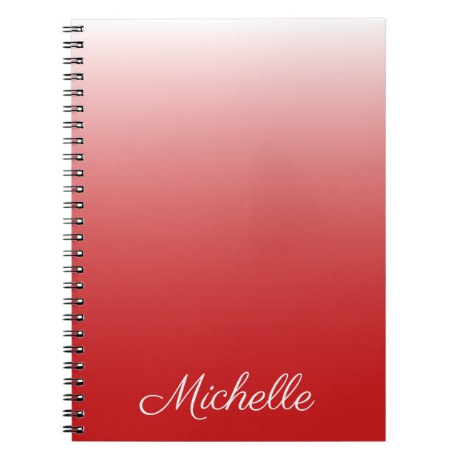 Caderno Espiral Gradiente personalizado vermelho-vivo (Frente)