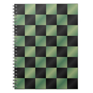 Caderno Espiral Gradiente Preto Verde Azul Moderno Verificado