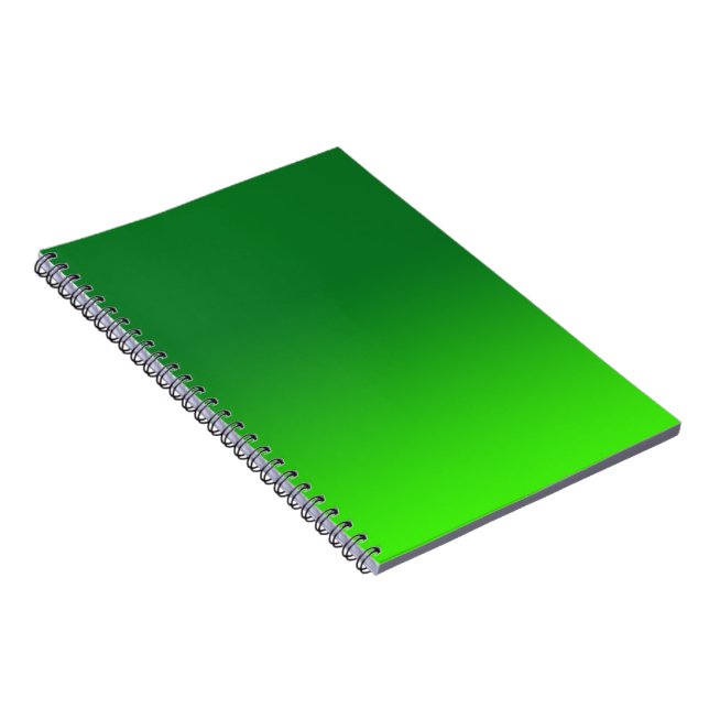 Caderno Espiral Gradiente Verde Ombre Vibrante Moderno Simples (Lado Direito)