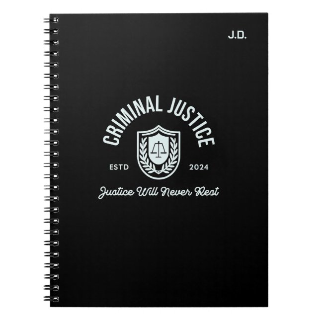 Caderno Espiral Graduação da Justiça Criminal 2024 "Personalizável (Frente)