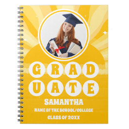 Caderno Espiral Graduação de Foto em Sol Retro