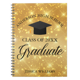 Caderno Espiral Graduação Dourada Sparkle Elegant Personalizada 20