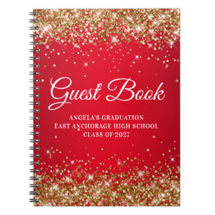 Caderno Espiral Graduação Gradiente Glamour Glitter Dourado Convid