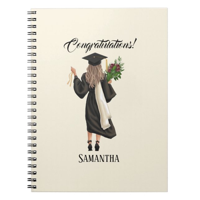 Caderno Espiral Graduação personalizada de aquarela (9) (Frente)