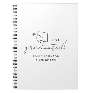 Caderno Espiral Graduação Simples em Preto e Branco