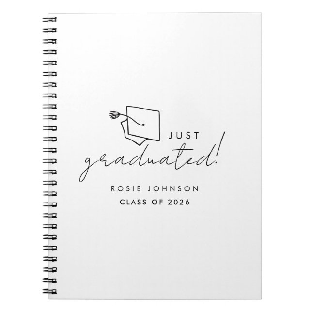 Caderno Espiral Graduação Simples em Preto e Branco (Frente)