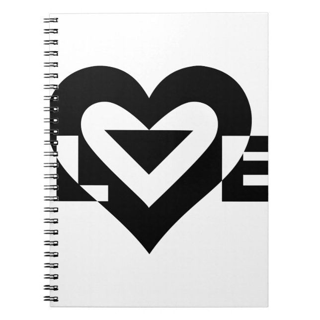 Caderno Espiral Gráfico de Amor legal, Preto (Frente)