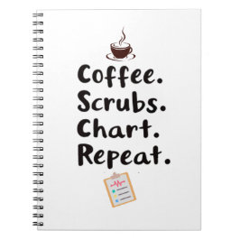 Caderno Espiral Gráfico de Esfoliação com Café Citação Repetida