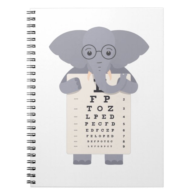 Caderno Espiral Gráfico de olhos elefante (Frente)