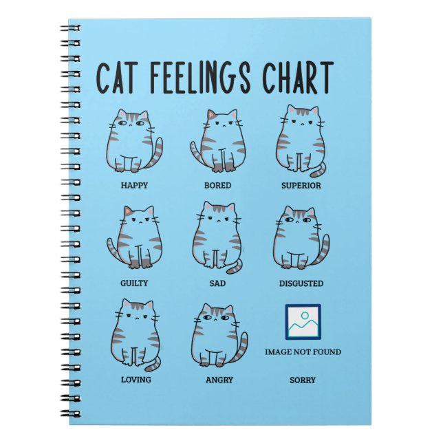Caderno Espiral Gráfico de Sentimentos do Gato (Frente)