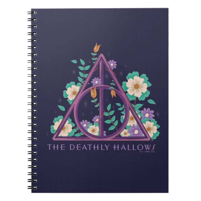 Caderno Espiral Gráfico Floral Deathly Hallow (Frente)