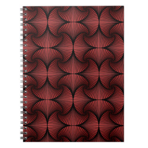Caderno Espiral Gráfico Geométrico 3D Scallop Vermelho do Ventilad