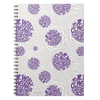 Caderno Espiral Gráfico Psicodélico do logotipo Willy Wonka