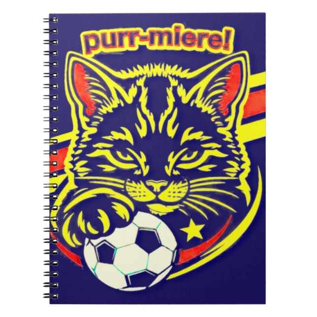 Caderno Espiral Gráficos de Gato Futebol (Frente)