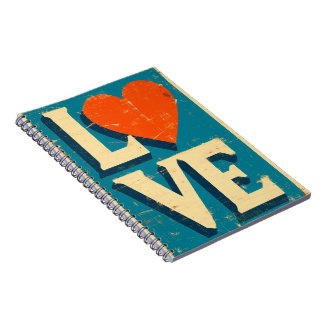 Caderno Espiral Gráficos inspirados no AMOR dos anos 60