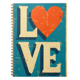 Caderno Espiral Gráficos inspirados no AMOR dos anos 60