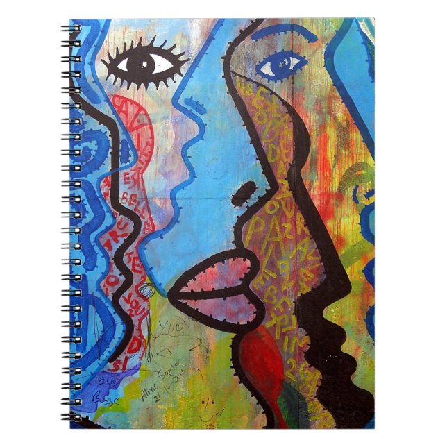 Caderno Espiral Grafite Abstrato colorido (Frente)