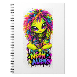 Caderno Espiral Grafite de Alien Neon