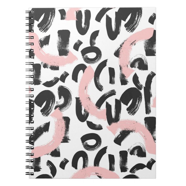 Caderno Espiral Grafite de Grunge: pinceladas de arte. (Frente)