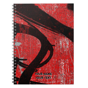 Caderno Espiral Grafite Vermelho Urbano Legal Personalizado