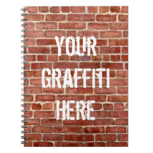 Caderno Espiral Grafites personalizados da parede de tijolo