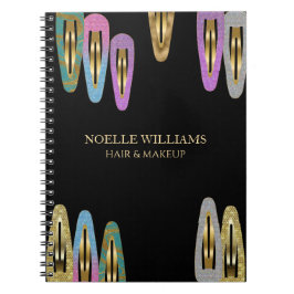 Caderno Espiral Grampo de Cabelo Glitter Moderno Profissional Esti