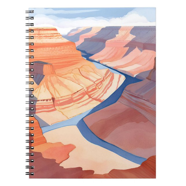 Caderno Espiral Grand Canyon | Paisagem de Aquarela (Frente)