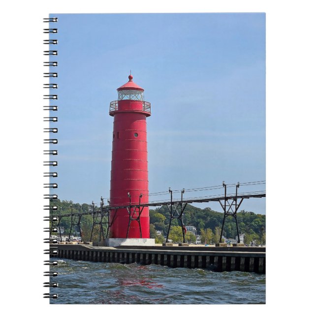 Caderno Espiral Grand Haven Michigan Lighthouse (Frente)