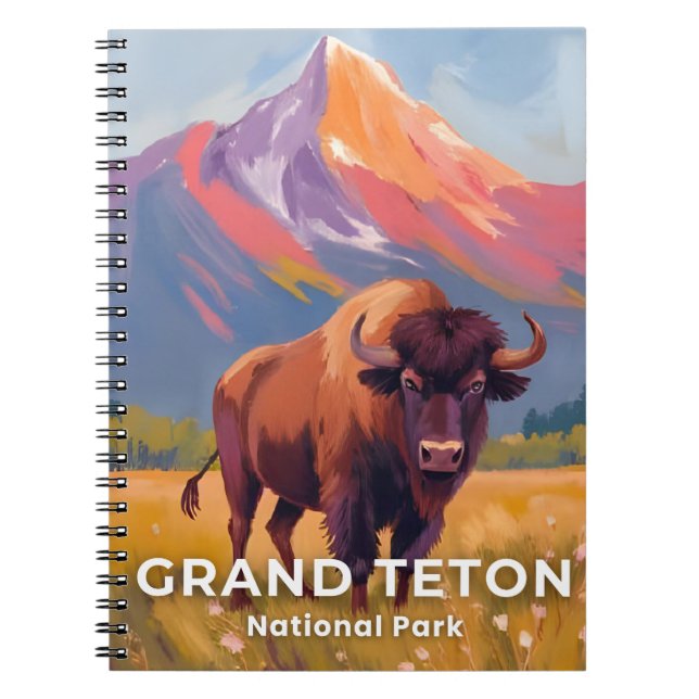 Caderno Espiral Grand Teton National Park | Bison Travel Art (Frente)