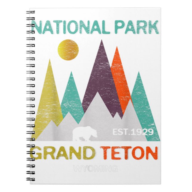 Caderno Espiral Grand Teton Wyoming Parque Nacional dos EUA (Frente)