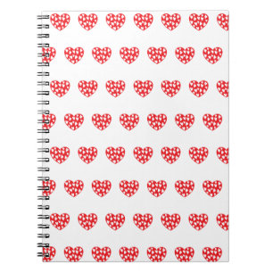 Caderno Espiral Grande coração vermelho com pequenos corações