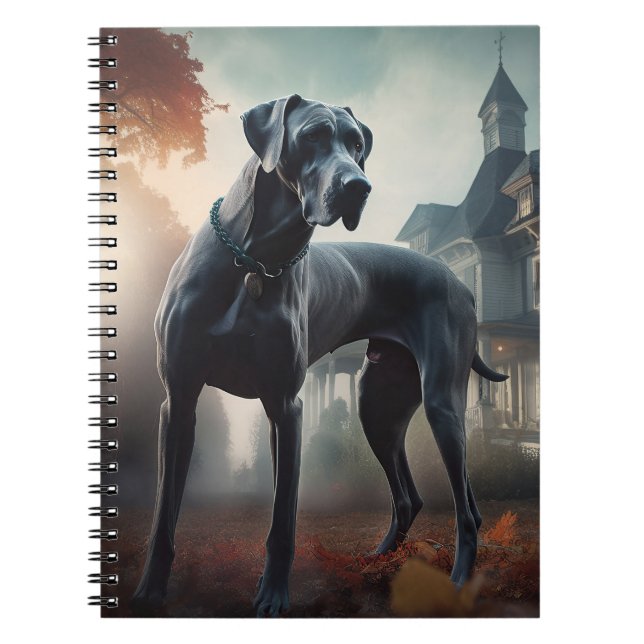 Caderno Espiral Grande Dane Halloween Assustado (Frente)