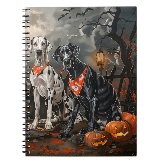 Caderno Espiral Grande Dane Halloween Spooky (Frente)