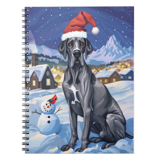 Caderno Espiral Grande Dane Winter Wonderland Natal Joy (Frente)