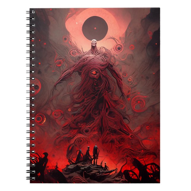 Caderno Espiral Grande Demônio Criador Dark Fantasy Horror (Frente)