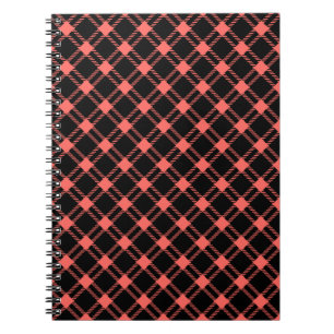 Caderno Espiral Grande diamante de três bandas - vermelho Pastel