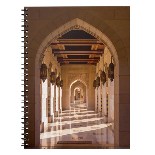 Caderno Espiral Grande Mesquita de Sultan Qaboos em Muscat, Omã (Frente)