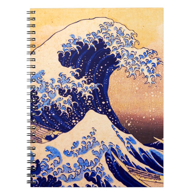 Caderno Espiral Grande onda de Hokusai (Frente)