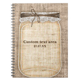 Caderno Espiral Grande Pote de Pedra com Rustico de Sarja e Renda