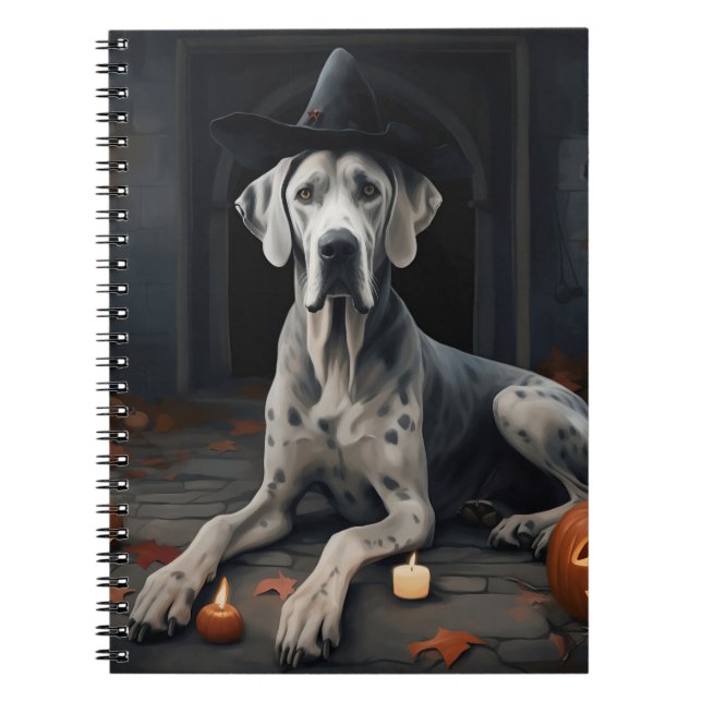 Caderno Espiral Grande Sacudir Dane Pumpkins Halloween assustador (Frente)