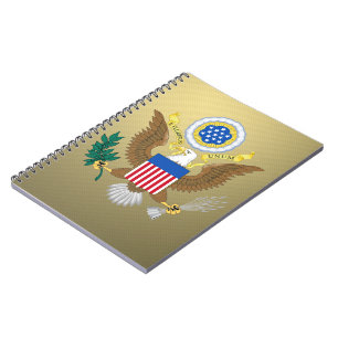 Caderno Espiral Grande selo dos Estados Unidos