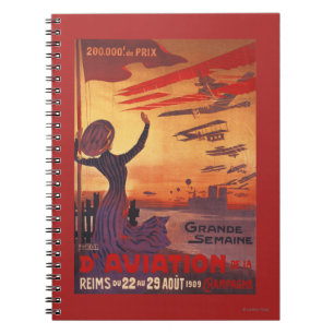 Caderno Espiral Grande semana da aviação - poster de ondulação
