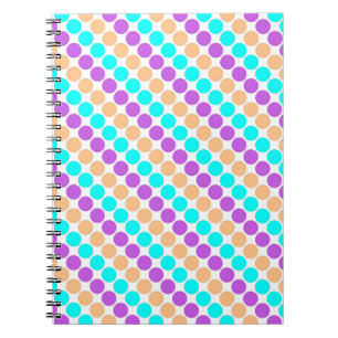 Caderno Espiral Grandes bolinhas multicoloridas retrógradas aos se