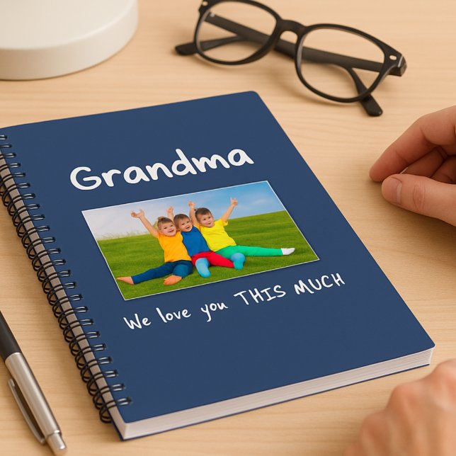 Caderno Espiral Grandma We Love You This Much Photo Christmas Gift (Criador carregado)