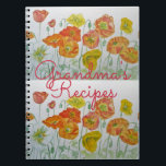 Caderno Espiral Grandma's Recipes red Poppy Watercolour Notebook<br><div class="desc">Grandma's Recipes Poppy Floral Watercolour Notebook. Is your child leaving home? A great place to write all those treasured family recipes for a unique and touching gift! Designed from my original watercolor paintings.</div>