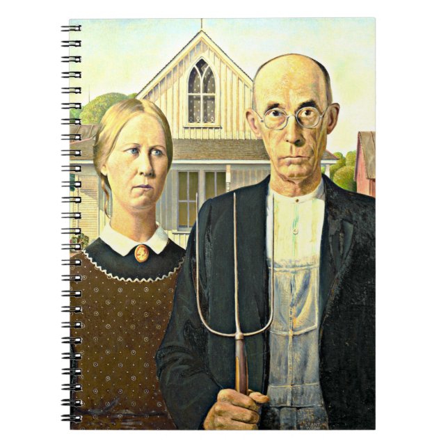 Caderno Espiral Grant Wood - American Gothic, (Frente)