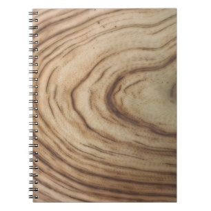 Caderno Espiral Grão de Madeira Rústico Casamento Minimalista Eleg