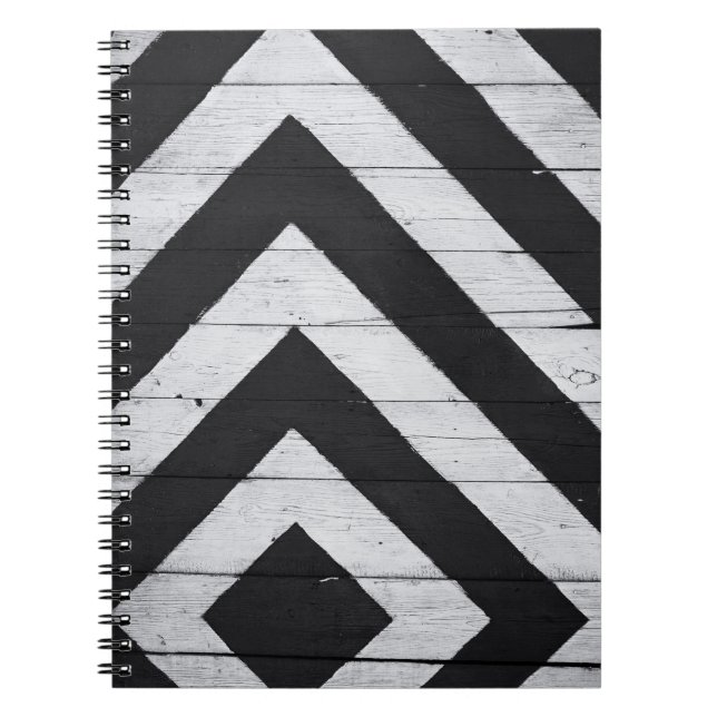 Caderno Espiral Grãos de madeira pintados de preto e branco (Frente)