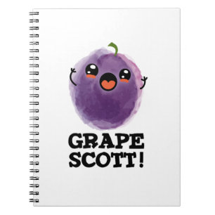 Caderno Espiral Grape Scott Funny Fruta Grape Pun