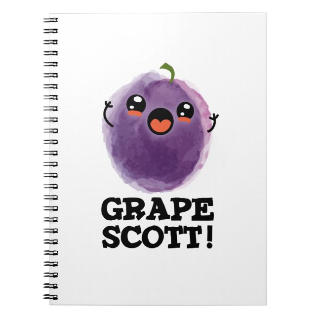 Caderno Espiral Grape Scott Funny Fruta Grape Pun (Frente)